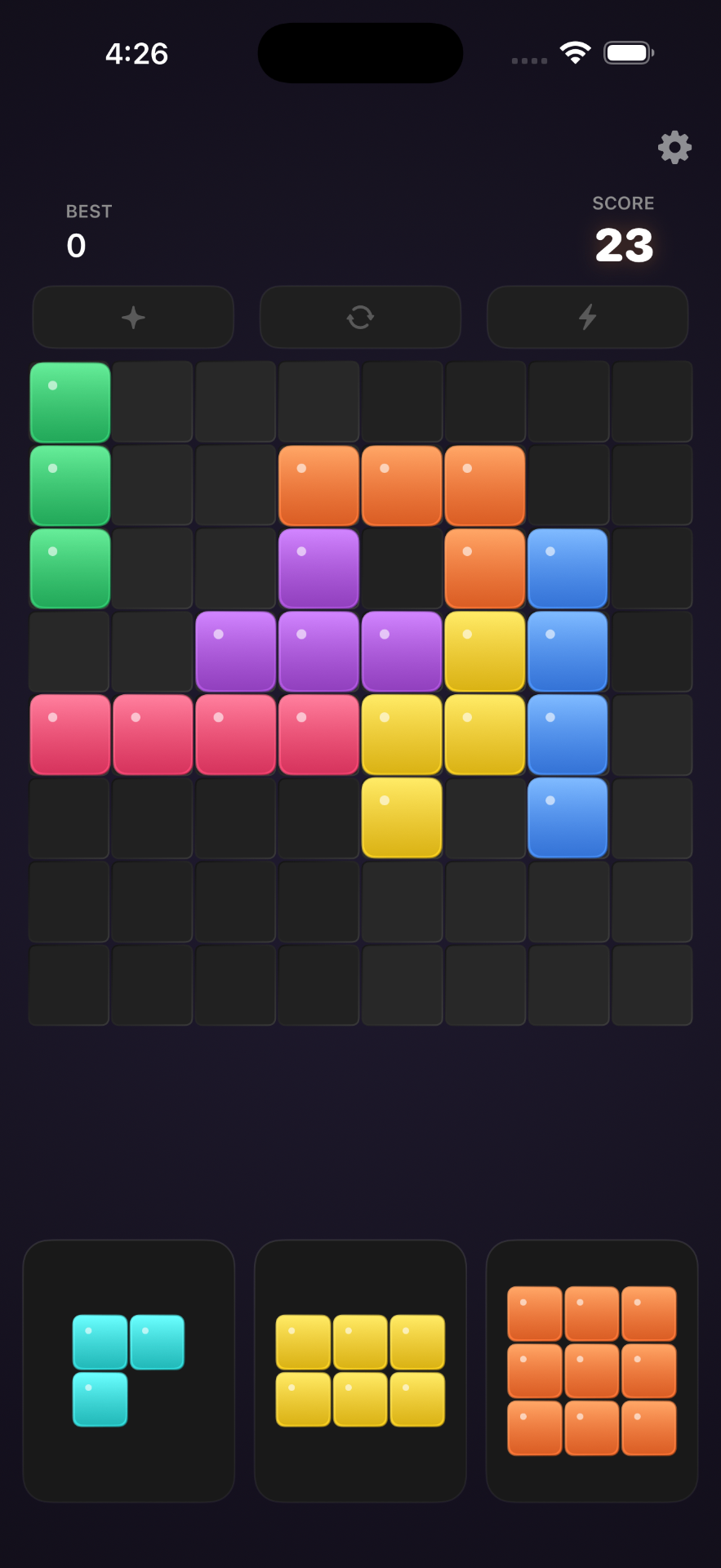 Lumiblox busy board with colorful pieces