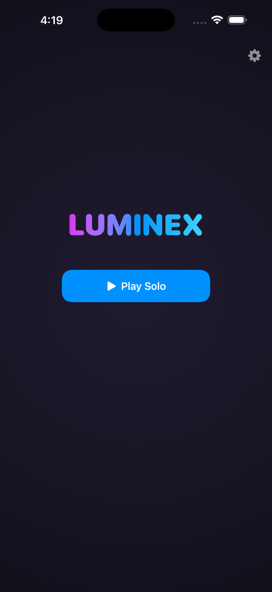 Lumiblox home screen on iPhone